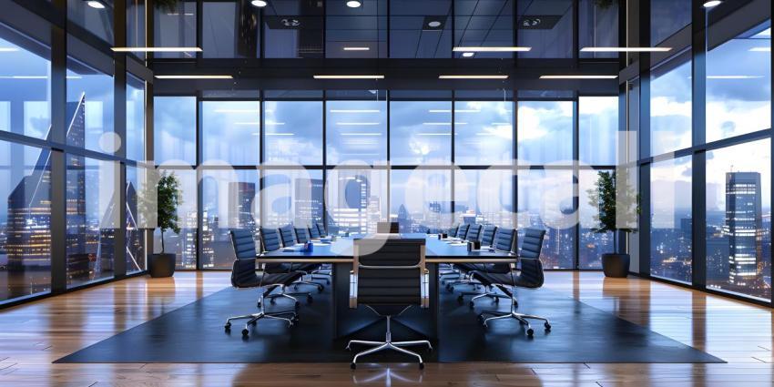 Luxury Modern Office Meeting Room: Stylish Workspace, Modern Office Meeting Space - Ai Generated