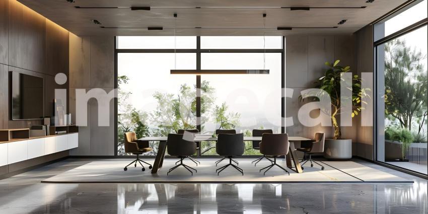 Luxury Modern Office Meeting Room: Stylish Workspace, Modern Office Meeting Space - Ai Generated