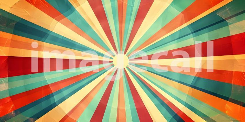 Patterned Background with Sunburst Effect, Dynamic Sunburst Effect Pattern, Burst of Energy and Color - Ai Generated