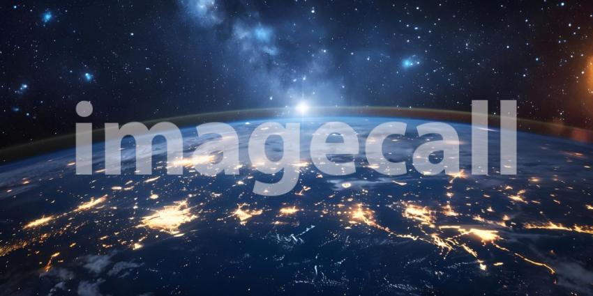 Space View of Telecommunication Network background, Futuristic Background, Telecom Network - Ai Generated
