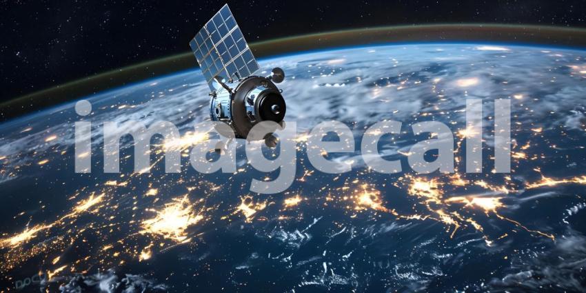 Space View of Telecommunication Network background, Futuristic Background, Telecom Network - Ai Generated