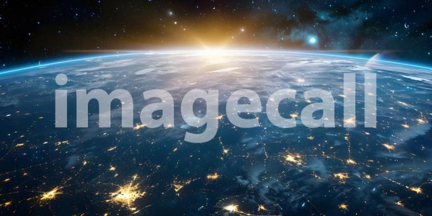 Space View of Telecommunication Network background, Futuristic Background, Telecom Network - Ai Generated