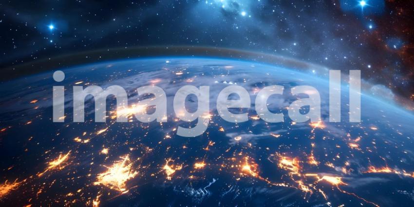 Space View of Telecommunication Network background, Futuristic Background, Telecom Network - Ai Generated