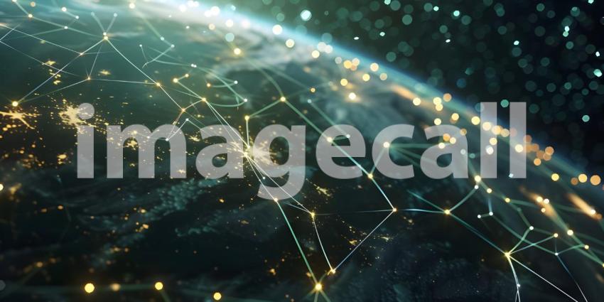 Space View of Telecommunication Network background, Futuristic Background, Telecom Network - Ai Generated