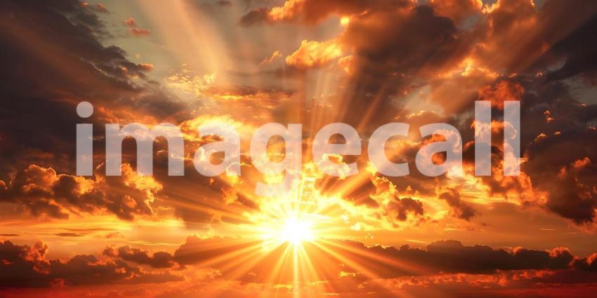 Radiant Sun Rays: Beautiful Background Scene, Gorgeous Background with Sun Rays: Natural Beauty - Ai Generated