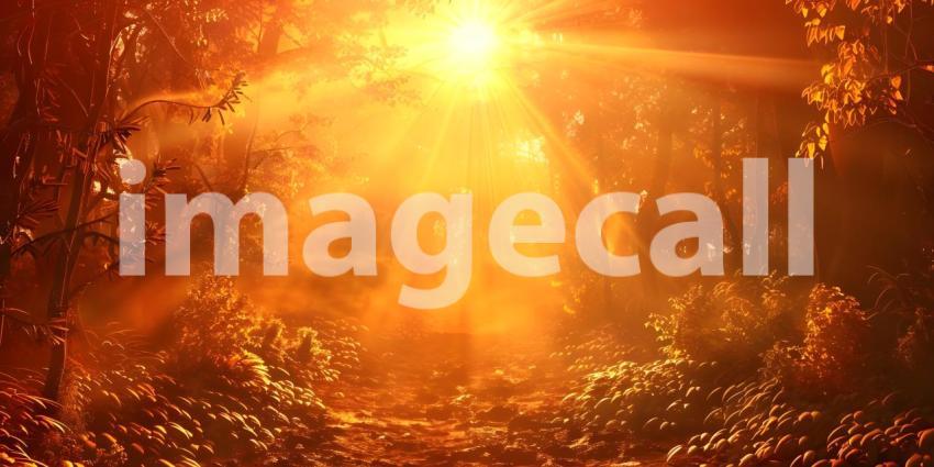 Radiant Sun Rays: Beautiful Background Scene, Gorgeous Background with Sun Rays: Natural Beauty - Ai Generated