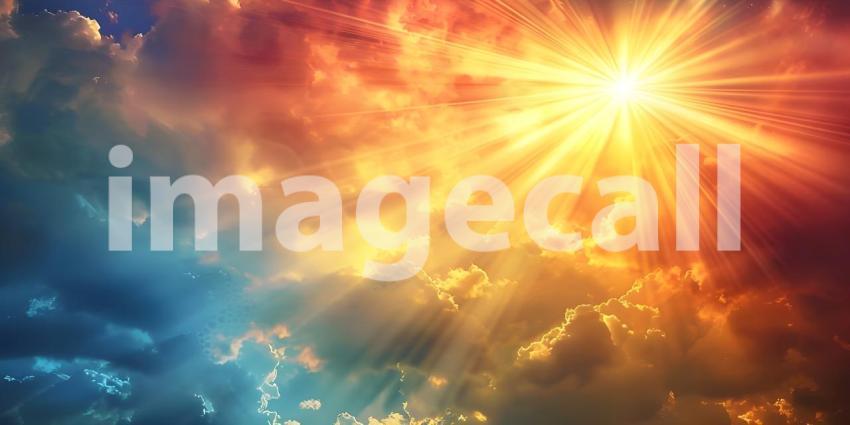 Radiant Sun Rays: Beautiful Background Scene, Gorgeous Background with Sun Rays: Natural Beauty - Ai Generated