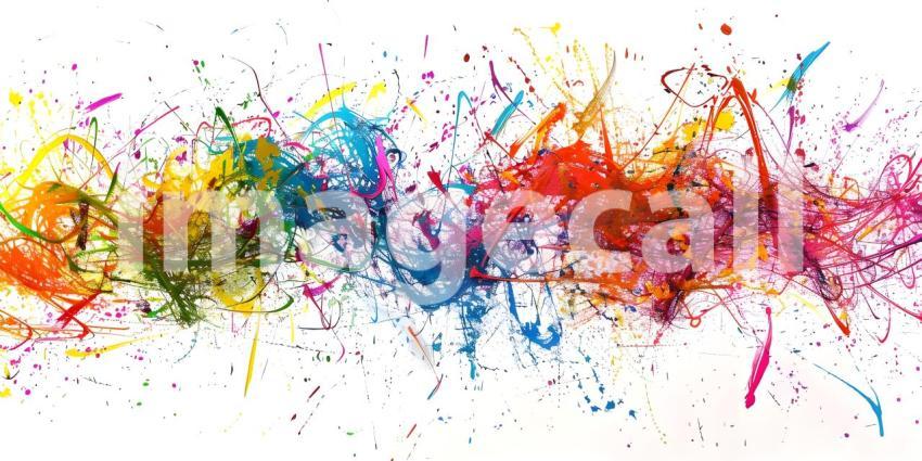 Vibrant Scribbles on White Background, Colorful Abstract Scribbles, Abstract Colorful Scribbles - Ai Generated