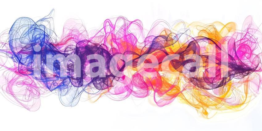 Vibrant Scribbles on White Background, Colorful Abstract Scribbles, Abstract Colorful Scribbles - Ai Generated