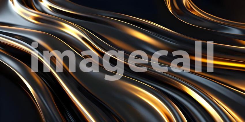 Black luxury background with golden lines and sparkles - Ai Generated