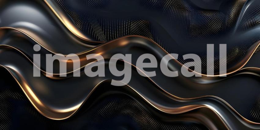 Black luxury background with golden lines and sparkles - Ai Generated