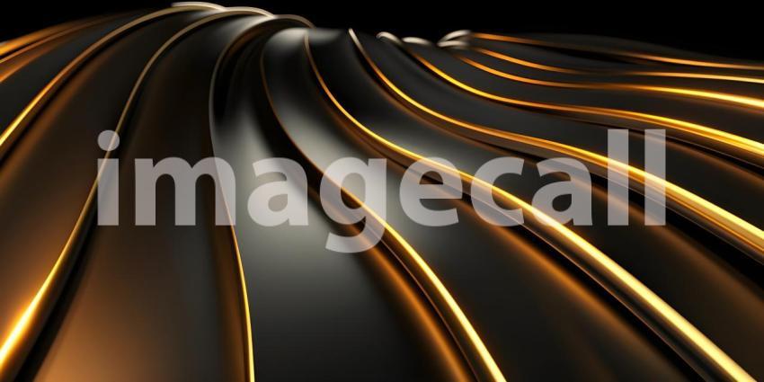 Black luxury background with golden lines and sparkles - Ai Generated