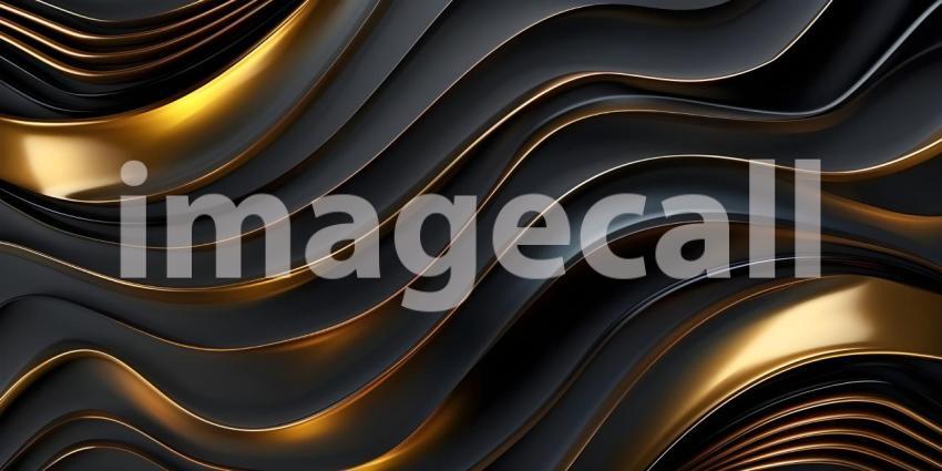 Black luxury background with golden lines and sparkles - Ai Generated