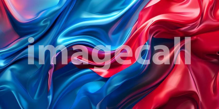 Abstract background of red, blue and black liquid paint with waves - Ai Generated