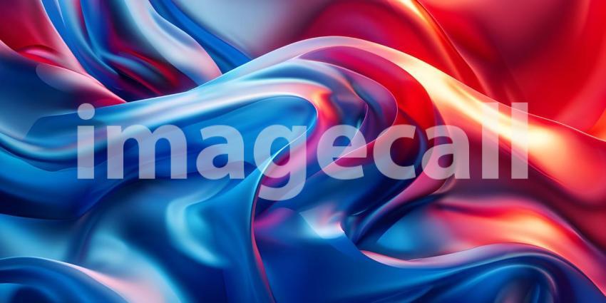 Abstract background of red, blue and black liquid paint with waves - Ai Generated
