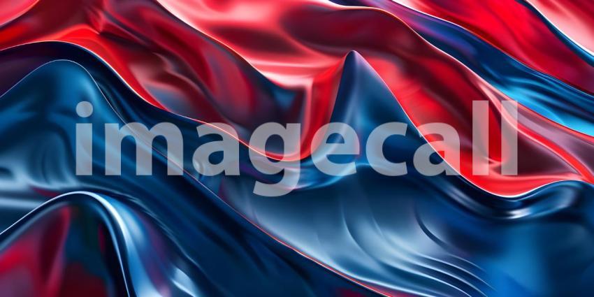 Abstract background of red, blue and black liquid paint with waves - Ai Generated