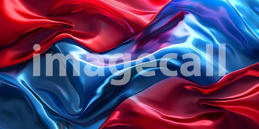 Abstract background of red, blue and black liquid paint with waves - Ai Generated
