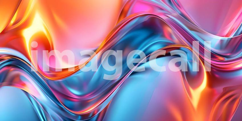 Abstract background of red, blue and black liquid paint with waves - Ai Generated
