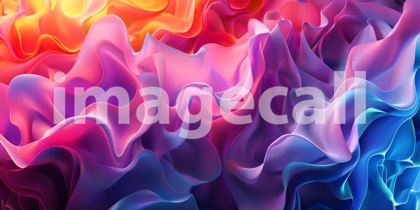 Abstract background of red, blue and black liquid paint with waves - Ai Generated