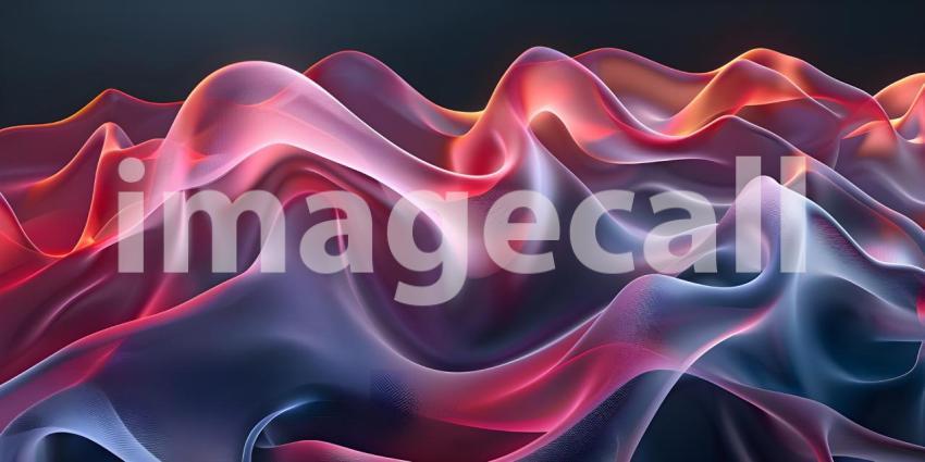 Abstract background of red, blue and black liquid paint with waves - Ai Generated