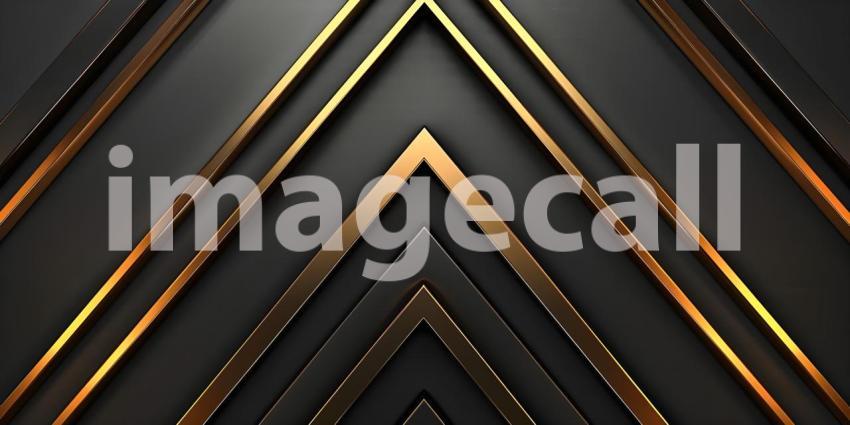 Black and golden metallic background with stripes - Ai Generated