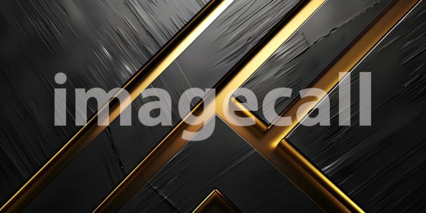 Black and golden metallic background with stripes - Ai Generated