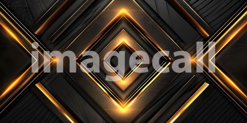 Black and golden metallic background with stripes - Ai Generated