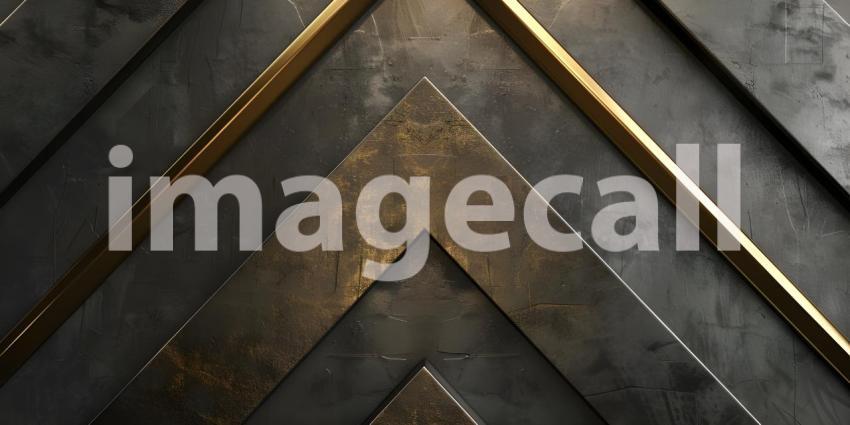 Black and golden metallic background with stripes - Ai Generated