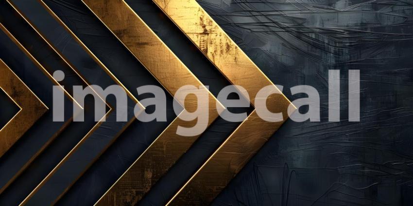 Black and golden metallic background with stripes - Ai Generated