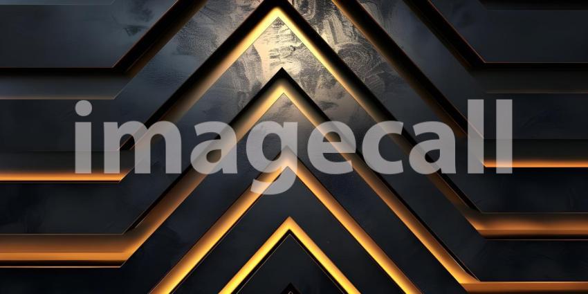 Black and golden metallic background with stripes - Ai Generated