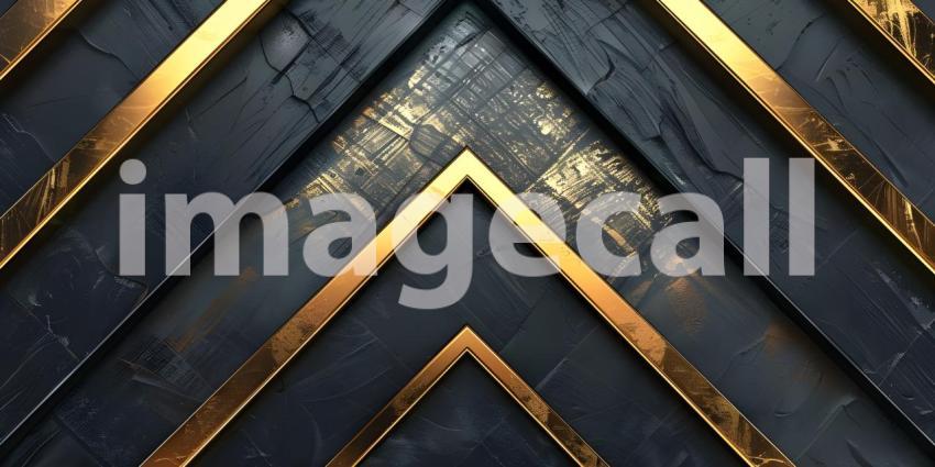 Black and golden metallic background with stripes - Ai Generated