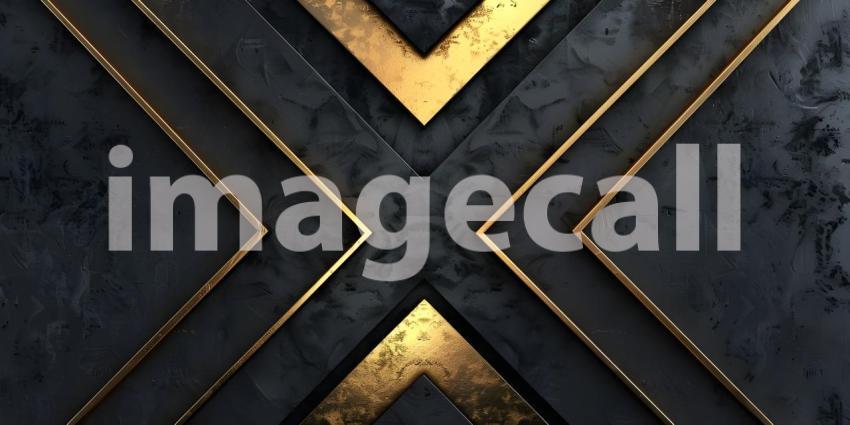 Black and golden metallic background with stripes - Ai Generated
