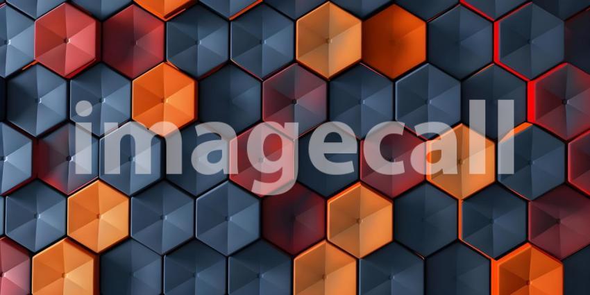 3d rendering of abstract background with hexagons in colors - Ai Generated