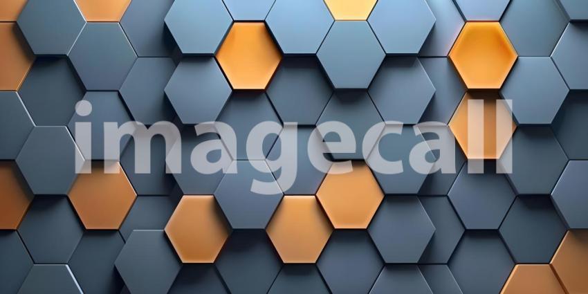 3d rendering of abstract background with hexagons in colors - Ai Generated