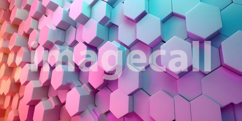 3d rendering of abstract background with hexagons in colors - Ai Generated