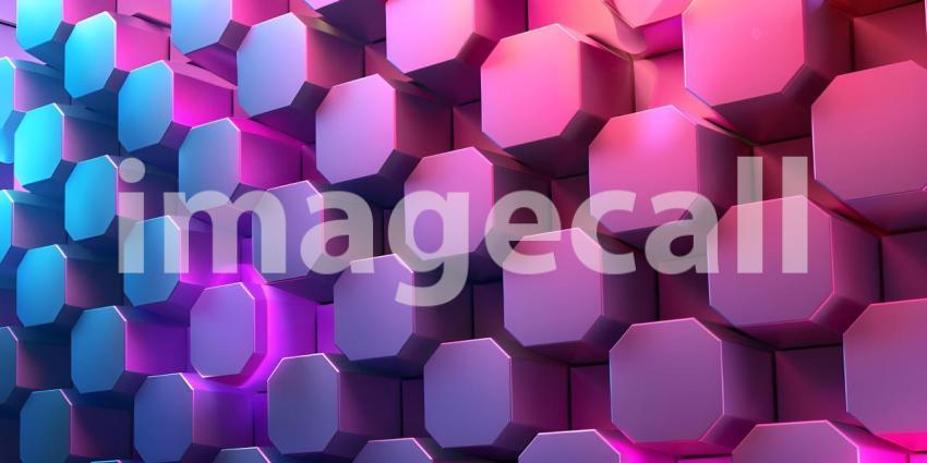 3d rendering of abstract background with hexagons in colors - Ai Generated