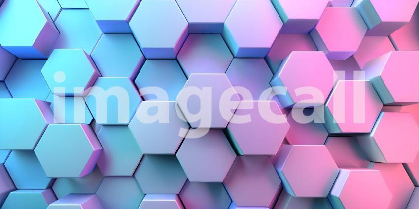 3d rendering of abstract background with hexagons in colors - Ai Generated