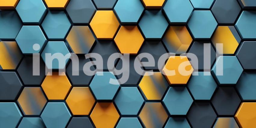 3d rendering of abstract background with hexagons in colors - Ai Generated