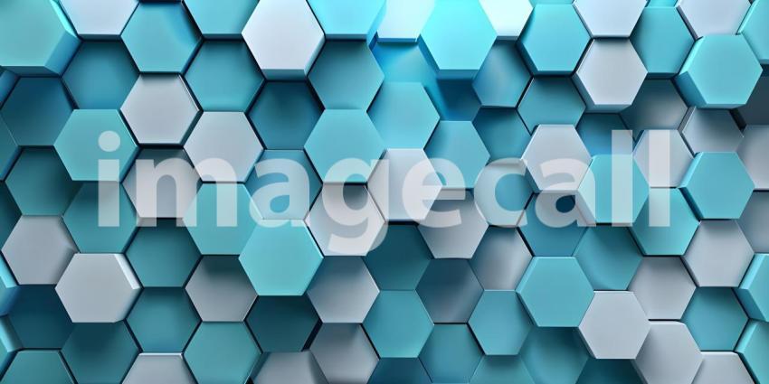 3d rendering of abstract background with hexagons in colors - Ai Generated