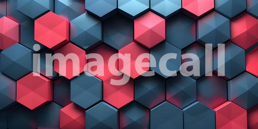 3d rendering of abstract background with hexagons in colors - Ai Generated