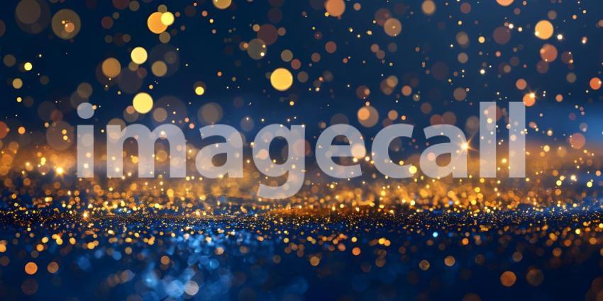 Golden glitter vintage lights background. gold and black De focused - Ai Generated