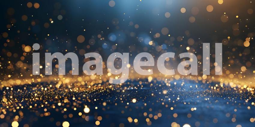 Golden glitter vintage lights background. gold and black De focused - Ai Generated