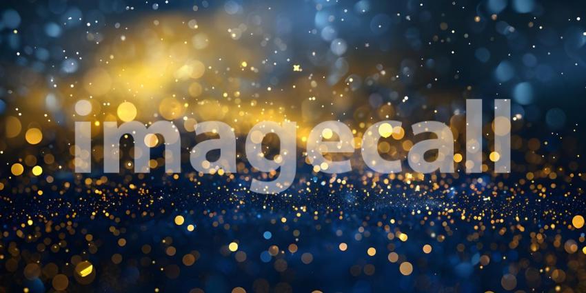 Golden glitter vintage lights background. gold and black De focused - Ai Generated