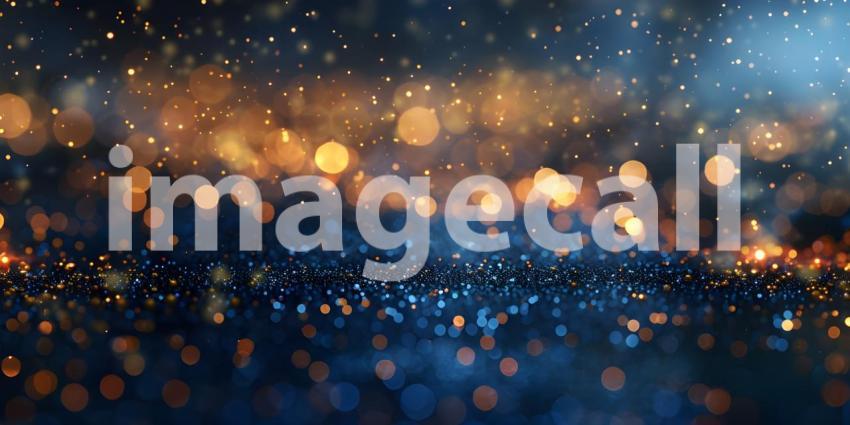 Golden glitter vintage lights background. gold and black De focused - Ai Generated
