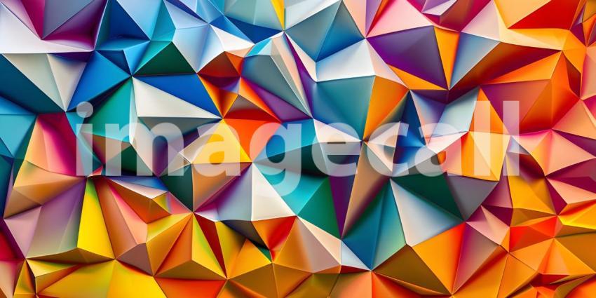 Abstract 3d rendering of chaotic polygonal or Square surface, Futuristic background - Ai Generated