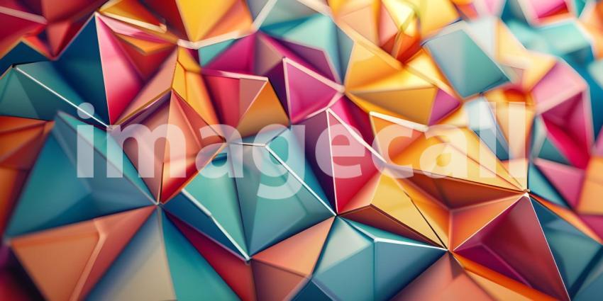 Abstract 3d rendering of chaotic polygonal or Square surface, Futuristic background - Ai Generated