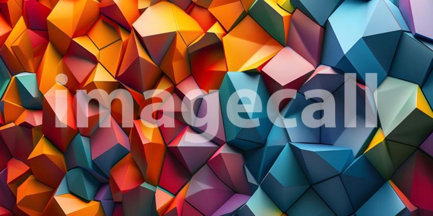 Abstract 3d rendering of chaotic polygonal or Square surface, Futuristic background - Ai Generated