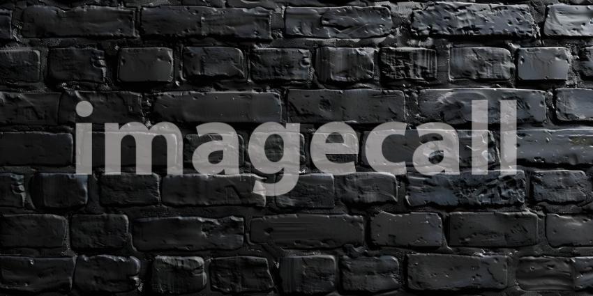 Black brick wall texture background. Black brick wall texture background - Ai Generated