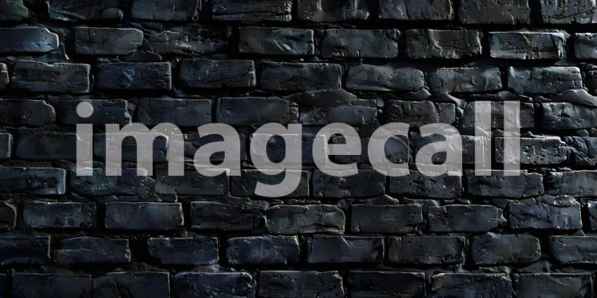 Black brick wall texture background. Black brick wall texture background - Ai Generated