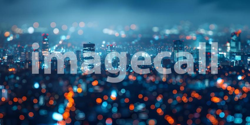 Night city lights, Abstract urban background - Ai Generated